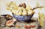 Giovanna Garzoni Chinese Cup with Figs,Cherries and Goldfinch USA oil painting artist
